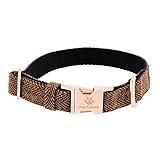 Hundehalsband, Rosegold, Argos, Hundehalsband Verstellbar, Große Hunde + Kleine Hunde, Tweed Nylon, Geschenk H