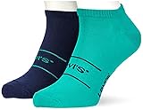 Levi's Unisex-Adult Sport Low Cut Socks, Green Combo, 35/38