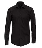 Venti Herren Hemd (extra Langer Arm 72cm) Slim Fit/Bügelfrei / 100% Baumwolle schwarz 41