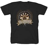 Dart Darts Pub Bullseye WM Ally Pally 180 Dartpfeile Spiel Spielen schwarz T-Shirt Shirt XXL