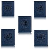 Hülle Impfausweis 5er Set, Schutzhülle PU-LederImpfausweis - Impfpass Etui für die Impfbescheinigung für Kinder und Erwachsene,Wasserdichtes Material, 8 Farben zur Auswahl, 105×144mm,Dark B