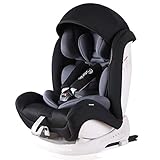 Bonio Kindersitz 9-36 kg Verstellbare Kopfstütze, Kinderautositz Gruppe 1 2 3, mit ISOFIX, 4 Sitzund Schlafpositionen, Autositz ab 9 Monate bis 12 Jahre (Schwarz-5)