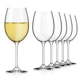 SAHM Weißweingläser 6er Set | 450 ml Weingläser Weisswein | Spülmaschinengeeignete Weissweingläser | Langlebiges Weingläser Set Weissw