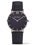 Watch Paul Hewitt Sailor Line Blue Lagoon Case 36mm Stainless Steel Leather Watchstrap Navy Blue 176mm PH-SA-S-SM-B-11S