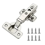 Furniware 10 Stück 110 Grad 35 mm Soft Close Küchenscharnier, Schranktürplatte mit Schrauben, vernick