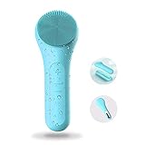Venussar Silikon Gesichtsreinigungsbürste, IPX7 Elektrische Wasserdichte Gesichtsbürste mit 2 Reinigungsmodi, 5 Stärken, Heizfunktion, Tiefenreinigung Sanfte Ex
