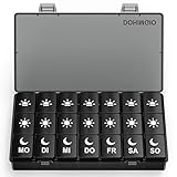 Tablettenbox 7 Tage 3 Fächer, Pillendose Pillendose Morgens Mittags Abends 21 Fächer Pillenbox Medikamentendosierer - Schwarz (21--7 Tage 3 Fächer) (Schwarz) (Mehrfarbig) (Schwarz)