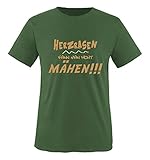 Comedy Shirts - Herzrasen kann Man Nicht mähen!!! - Herren T-Shirt - Oliv/Hellbraun-Beige Gr. M