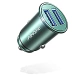 DIVI Zigarettenanzünder USB Ladegerät, 4.8A Metall Mini Kfz Ladegerät 2-Port Schnellladung Auto Ladegerät Kompatibel mit iPhone XR/Xs Max, Samsung Galaxy S8, Huawei Und mehr (Green)
