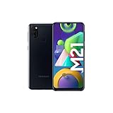 Samsung Galaxy M21 Android Smartphone ohne Vertrag, 3 Kameras, großer 6.000 mAh Akku, 6,4 Zoll Super AMOLED Display, 64 GB/4 GB RAM, Handy in schwarz, deutsche V