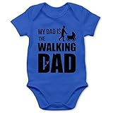 Shirtracer Statement Sprüche Baby - My Dad is The Walking Dad - 3/6 Monate - Royalblau - Strampler Maedchen sprueche - BZ10 - Baby Body Kurzarm für Jungen und M