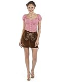 Damen Trachtenrock Bergglück - Lederrock braun Oktoberfest Rock (36, Braun)