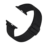 AFERIY Leichtes Nylon Armband Kompatibel mit Apple Watch Armband 44mm 42mm 40mm 38mm,Nylon Sport Ersatzarmband Kompatibel für Apple Watch 6/iWatch Serie 6/5/4/3/2/1/SE,(42mm 44mm,Schwarz)