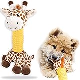 ne&no® Hunde Kuscheltier mit Gummi zum Kauen I Hundespielzeug I Kauspielzeug für Hunde I Quietschspielzeug Hund I Dog Toy I Spielzeug Hund I Hunde Zubehör (Giraffe)