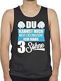 Shirtracer Vatertagsgeschenk Papa - 3 Söhne - Du Kannst Mich Nicht erschrecken - weiß/blau - XL - Schwarz - Du Kannst Mich Nicht erschrecken - BCTM072 - Tanktop Herren und Tank-Top M