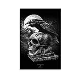 ZHUANGY The Raven-Edgar Allan Poe Kunstdruck auf Leinwand und Wandkunstdruck, modernes Familienschlafzimmer, 20 x 30