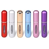 Kaimeiali 6 Stück 5ml Parfümzerstäuber, Portable Leer Parfüm Zerstäuber Taschenzerstäuber Leere Spray Fläschchen, Mini Portable Sprühflasche mit Fenster für Flug R
