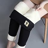 Damen Winter-Leggins Warm-Gefüttert-Thermo-Leggings High-Waist with-Fleece-Strumpfhose: Dicke Strumpfhosen Blickdicht Lang Haushose Pyjamahose Strumpfleggings T