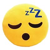 KayMayn Emojis Lachen Emoticon Kissen Polster Yellow Round Kissen-Kissen-Plüsch Spielzeug-Puppe Dekokissen Stuhlkissen Sitzkissen Rund 32 * 32