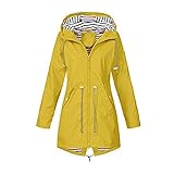 iHENGH Damen Solid Winter Warm Dick Outdoor Plus Size Kapuzenregenmantel W