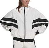 Urban Classics Damen Ladies Crinkle Batwing Jacket Jacke, Weiß (Wht/Blk 0, Medium (Herstellergröße: M)