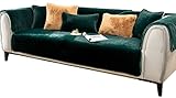 fanleittyy Sofa Decken Überwurf Set/Sofabezug Ohne Armlehne Schlafsofa Bezug/Jacquard Sofahusse Mit Armlehnen [Stückweise Verkauft/Kein Komplettes Set] Green 90×240cm (35.43×94.49in)