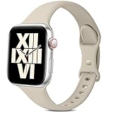 Jiamus Armband Kompatibel mit Apple Watch Armband 38mm 42mm 40mm 44mm 41mm 45mm,Weiche Silikon Ersatz Schlank Dünnes Armband für iWatch Series 7 6 5 4 3 2 1 SE für Damen Herren(38/40mm-Stein)