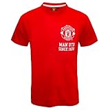 Manchester United FC - Herren T-Shirt mit Grafik-Print - Offizielles Merchandise - Geschenk für Fußballfans - Rot 1878 - S