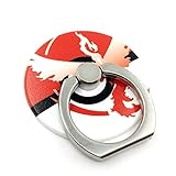 WUOOYOQ Mobiler Ring mit Ständer Pokemongo Kreative Runde Rotation 360 Grad Ringhalter Rack (Rot, Einheitsgröße)