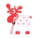 Holz Elch Weihnachten Miniatur AnhäNger, Christbaumschmuck Harz Ornamente DIY Weihnachtsschmuck FüR Christbaum Adventskalender Puppenhaus Dekoration 10X9Cm 2022
