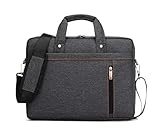 FRECINQ Laptop-Tasche 13.3 14 15.6 17.3 Zoll Damen-Umhängetasche aus Nylon, Messenger Aktentasche für Laptop, Arbeitstasche für Dokumente, Schwarz , 14 p