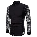 KBUY Herren Unterhemd Basic Langarm Shirt Slim fit Hemd T-Shirt Transparent Oberteile sexy Mesh Top Clubwear Herren Unterhemd Netzhemd schwarz transparent Unterwäsche Stretch Netz T-Shirt Hemd Top