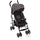 Graco TraveLite Buggy, leicht, klein zusammenklappbar, mit Liegeposition, stufenlos verstellbare Rückenlehne, Tragegriff, ideal als Reisebuggy, ab Geburt bis 15 kg, Kinderwagen Buggy grau, Black/Grey