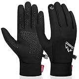 Anqier Handschuhe Herren Damen Fahrradhandschuhe Winter Laufhandschuhe Touchscreen Handschuhe Warme Sporthandschuhe Unisex für Laufen Wandern Radfahren Bergsteig