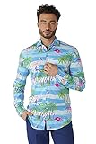 OppoSuits Tägliches Casual Hemd mit Knopfverschluss und Langen Ärmeln für Männer - Flaminguy - M