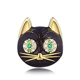 FOREVER QUEEN 925 Sterling Silber Tiere Bead Charm mit 5A Zirkon Kompatibel mit europäischen Armbändern Black Emaille Openwork Charm Anhänger Ihre glückliche Katze,Perfektes Muttertagsgeschenk