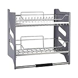 Abtropfbrett Schrank Aufzug Korb Korb 304 Edelstahl Küchenschrank Pull-Down-Rack Dämpfungs FDWFN (Color : 800 Cabinet Doors)