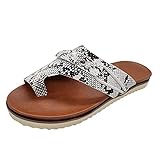 Damen Zehentrenner, Flache Sandalen Bequeme Hausschuhe Hallux Valgus Schuhe Outdoor Sommerschuhe Rutschfeste Badelatschen Flip Flops Freizeit Sandalen, Open Toe Strandsandalen Retro Flacher Ferse Flop