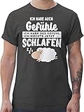 Sprüche Statement mit Spruch - Ich Habe auch Gefühle Ich Habe das Gefühl ich möchte jetzt schlafen - XXL - Dunkelgrau - Schlaf t-Shirts Herren - L190 - Tshirt Herren und Männer T-S