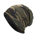 EROSPA® Winter-Mütze Beanie - Herren Damen Unisex Cape - Camouflage Army Grü