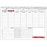 Wochenplaner Block inkl. Habit Tracker - 50 Blatt Terminplaner ohne Datum | Weekly Ziele setzen, To-Do & Merkliste erstellen, Woche & Gewohnheiten planen | Wochenkalender aus Papier in DIn A4