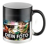 PREMIUM Panorama Zaubertasse mit persönlichem Foto zum selbst gestalten (Magic-Foto-Tasse mit Thermoeffekt I Personalisierbares Foto im Panoramaformat I Große Druckfläche I MADE IN GERMANY