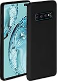 ONEFLOW Soft Case kompatibel mit Samsung Galaxy S10 Plus Hülle aus Silikon, erhöhte Kante für Bildschirmschutz, zweilagig, weiche Handyhülle - matt Schw
