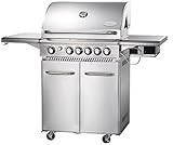 SANTOS Gasgrill E-418 | mit Seiten- & Heckbrenner | 4-Brenner Grill | E