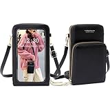 Yutdeng Handy Schultertasche Leder Frauen Brieftasche PU Multifunktion Beutel Mini Handytasche Geldbörse Kleine Damen Umhängetasche Crossbody Bag Transp