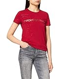 Emporio Armani Underwear Womens Stardust Cotton T-Shirt, CarminePrinted, XL