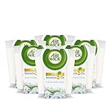 Air Wick Wohlfühl-Duftkerze im Glas – Duft: Cotton und weißer Flieder – Enthält natürliche ätherische Öle – 6 x Duftkerze in weiß