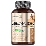 BIO Ashwagandha Kapseln - 1800mg Ashwagandha Pulver pro Portion - 180 Kapseln - Zertifizierter Bio Anbau, Ayurveda & Vegan - Indischer Ginseng & 15mg Schwarzer Pfeffer - Bio Qualität von Maxmedix