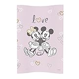 Ceba Baby Wickelauflage - Wickelunterlage Wickeltischauflage 2 Keil Wickelmulde 70x50 cm mit Disney-Motiven - Abwaschbar - Minnie & Mickey Rosa 70 x 50