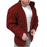 Herren-Sweatshirt, Kapuzenpullover, weich und bequem, warm, für Herbst und Winter, reine Farbe, Strickjacke, winddicht, Oberbekleidung, Kleidung für den täglichen Gebrauch im Freien, wein, XXXXL